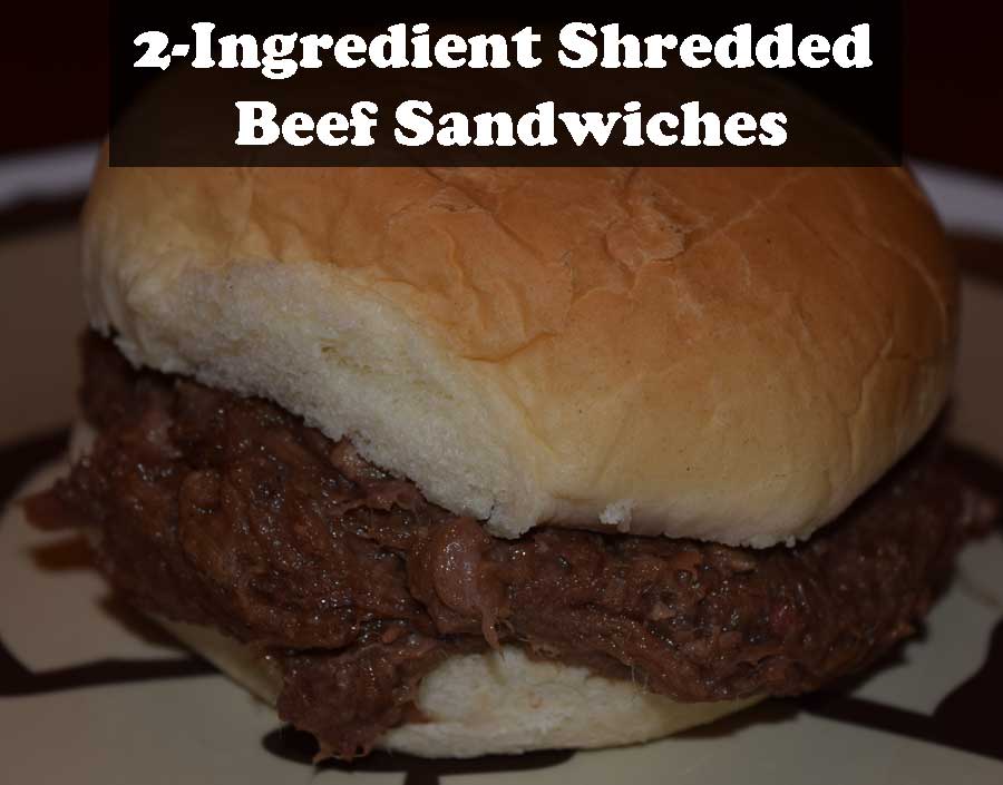2-Ingredient Shredded Beef Sandwiches