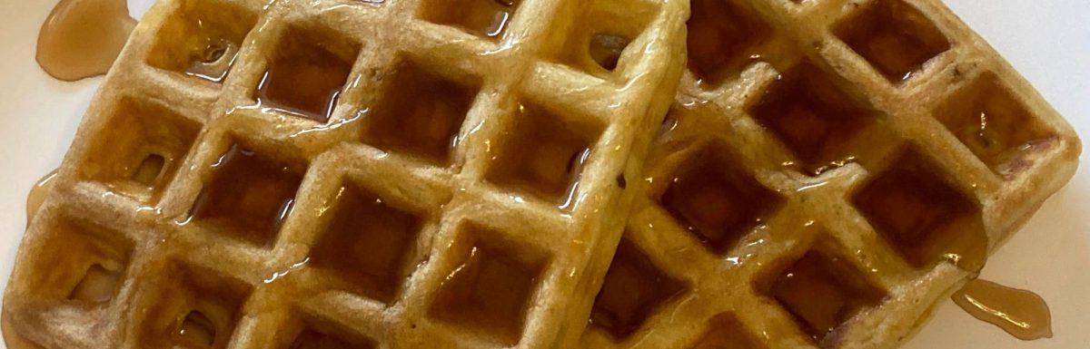 Homemade Waffles with Syrup