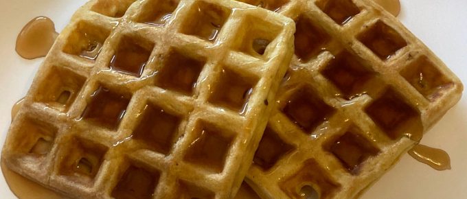Homemade Waffles with Syrup