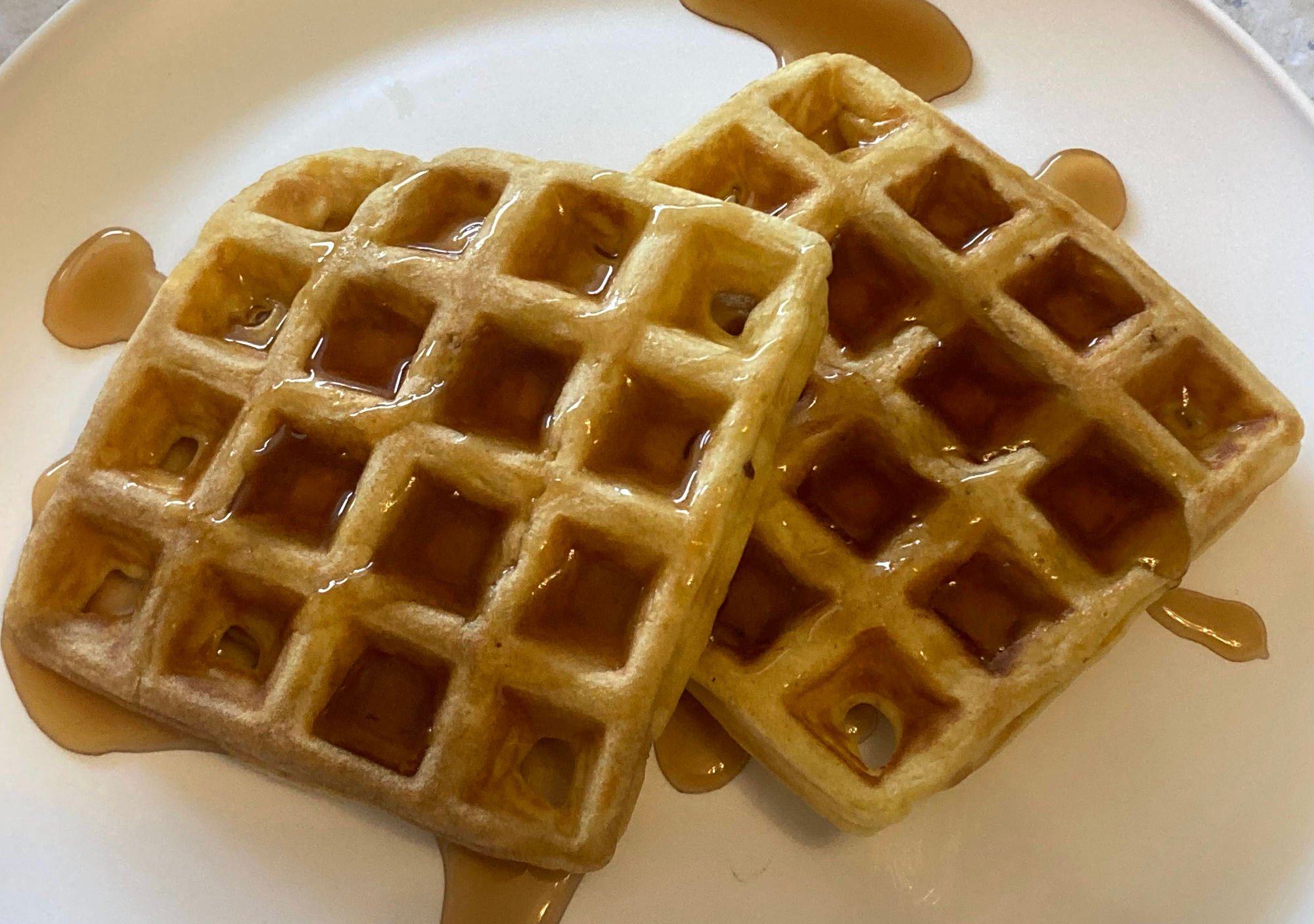 Homemade Waffles with Syrup