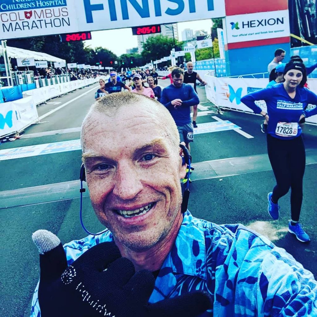Finishing the Columbus Half Marathon